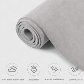 otoez Gray Suede Headliner Fabric with Foam Backing Material 60" x 72" Automotive/Home Micro-Suede Headliner Fabric for Car RV Boat Interior Replacement Repair DIY, Light Gray