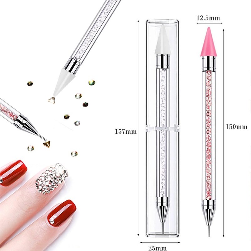 LIKENNY Rhinestone Picking Pen Nail Dot Pen Set of 2
