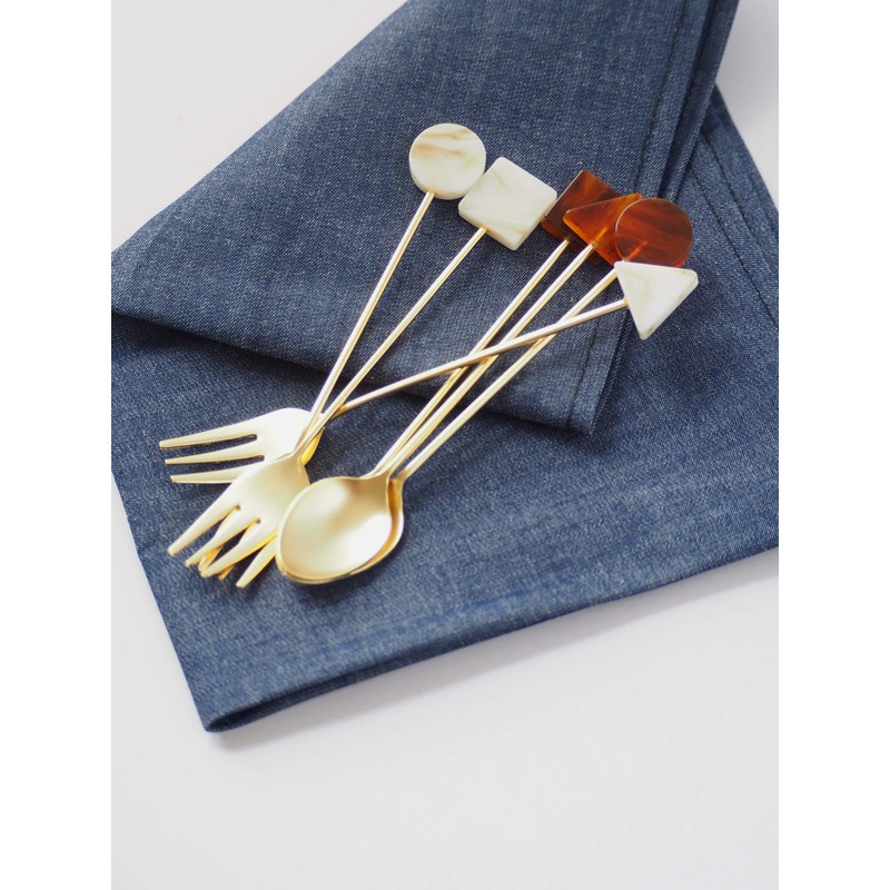 高桑金属 アクリルカトラリー ブロック ベッコウ スプーン シカク