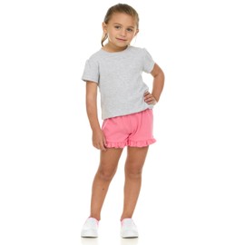 Cudlie 5-Pack Girls' Baby & Toddler Shorts – Comfortable Cotton Blend, Easy Fit, Adorable & Essential Wardrobe