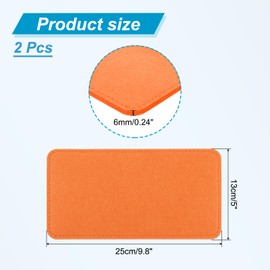 PATIKIL 9.8 x 5 Inch Felt Bag Base Shaper, 2pcs Bag Bottom Pad Organizer Insert Rectangle Liner Board for Purse Handbag Tote Travel Bag Canvas Cosmetic, Orange