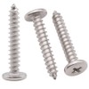 M4 x 25mm (50 pcs) Flat Round Phillips Drive Head Wood Screws, Stainless Steel 304 Furniture Wood Screws, Sheet Metal Screws, Self Tapping Screws, by RoyceMart