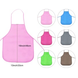 lyivssuy Children's Artists Fabric Aprons - Classroom,Kitchen, Community Event, Crafts & Art Painting Activity,Safe Clean 12 Pack Assorted Colours