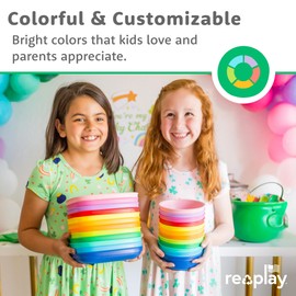 Re-Play 12 oz. Toddler Bowls Set of 4 - Kids Deep-Walled, Durable & Reusable Snack and Meal Bowls, Dishwasher & Microwave Safe, BPA-Free, Made in USA from Recycled Plastic, True Blue