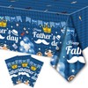 3PCS Fathers Day Disposable Tablecloth - 108" × 54", Happy