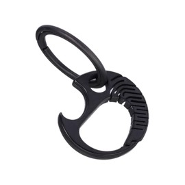 TIKIDESIGN Mini EDC Titanium Carabiner Keyring with Bottle Opener, Quick Release Mini Titanium Carabiner Key Ring, Micro Carabiner Key Holder for Men – Black