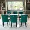 Modern Green Velvet Dining Chair with Button Tufted Back Nailhead