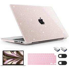 Mektron Compatible with M3 MacBook Pro 14 inch Case 2023 2021 A2918 A2992 M2 A2779 M1 A2442 Pro/Max, Plastic Hard Shell Cover for Mac Pro 14" with Retina XDR Display & Touch ID, Giliter Sakura Pink