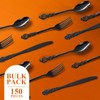 Joyido 150PCS Black Plastic Silverware - Heavy Duty Disposable Cutlery