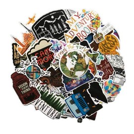 65PCS Camping Travel Stickers Wilderness Adventure Outdoor Landscape Waterproof Decal Sticker to DIY Suitcase Laptop Motor Car