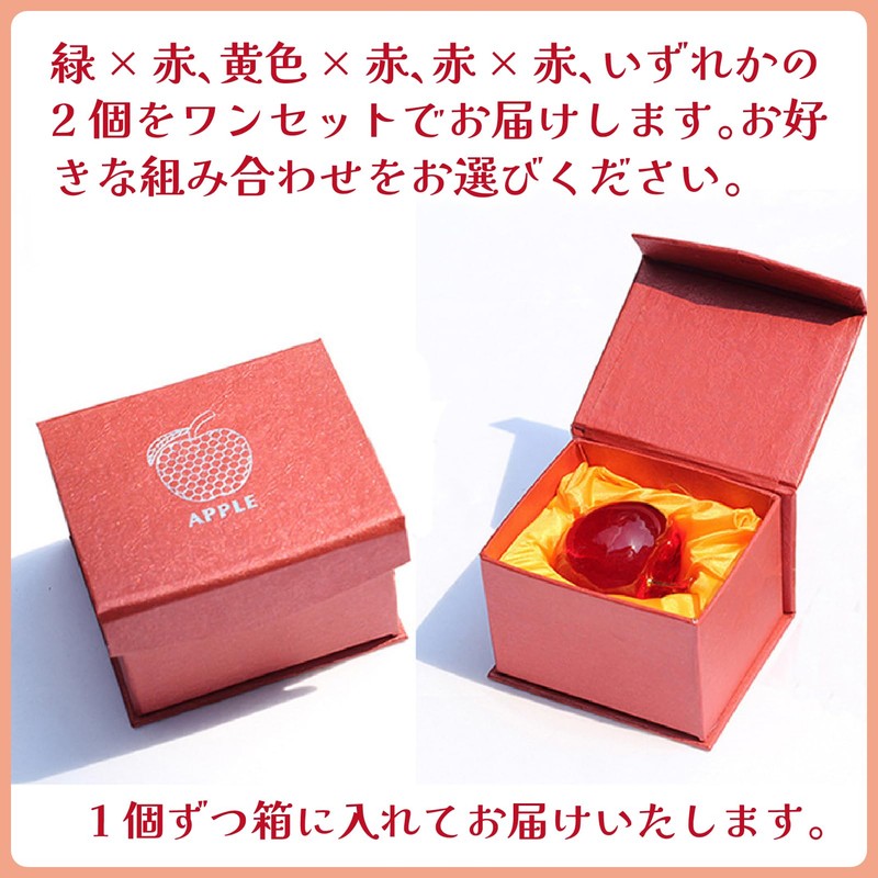ZERONOWA Crystal Apple Paperweight Figurine Feng Shui Miscellaneous Goods Interior