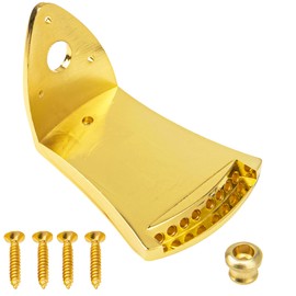 1Pcs Yootones Metal Triangle Mandolin Tailpiece Parts Compatible with 8 String Arched Top Mandolin with Screws (Gold)
