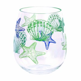 Dennis East Starfish Shell Design Acrylic Stemless Wine Glass - 25247