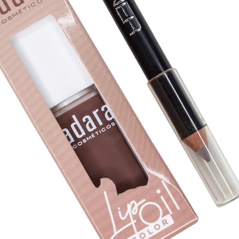 Kit Viral de Labios Lip Oil Color Adara y Lapiz