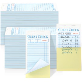 Seajan - Paquete de 50 almohadillas para orejas de cheque de invitados para servidores, 3.5 x 6.7 pulgadas, libreta de cheques de invitados para servi