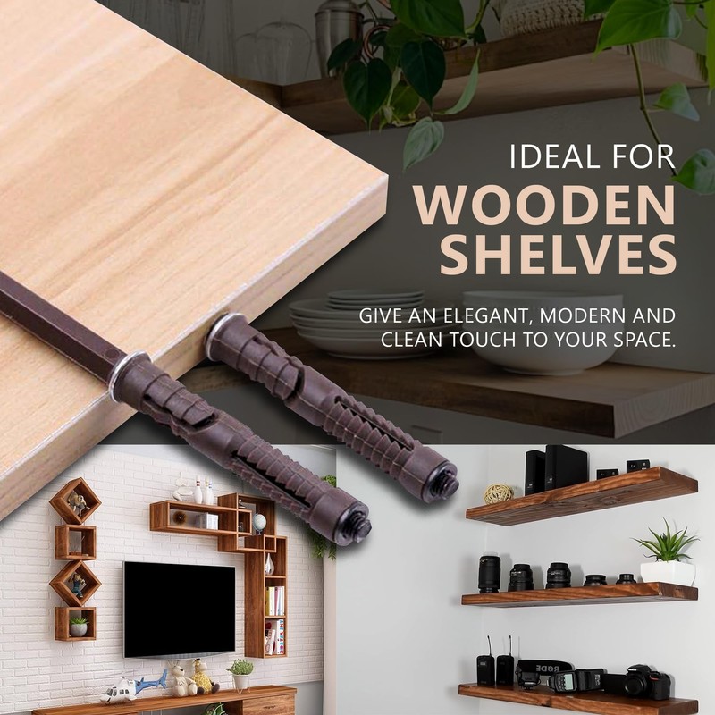 DOJA Barcelona Invisible Shelf Brackets, Pack of 10, Invisible Shelf