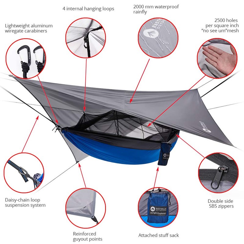Easthills Outdoors Jungle Explorer 118" x 79" Double Camping Hammock