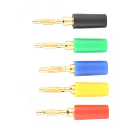 Duokon 2 mm Mixed Colours Banana Plug, Gold-Plated Musical Speaker Cable Wire Pin Jack Test Probes Connectors for Amplifier (20 Pieces/Set)