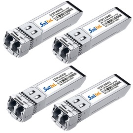 10GBase-SR SFP+ Transceiver, Gigabit Multimode SFP LC Duplex Transceiver,10G 850nm MMF, up to 300 Meters,Compatible with Cisco, Ubiquiti , Mikrotik,Netgear, Fortinet,D-Link,Linksys and More (4 Pack)