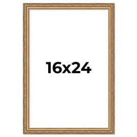 Poster Palooza 16x24 Traditional Antique Gold Wood Frame - UV Acrylic, Foam Board Backing, and Hanging Hardware Included