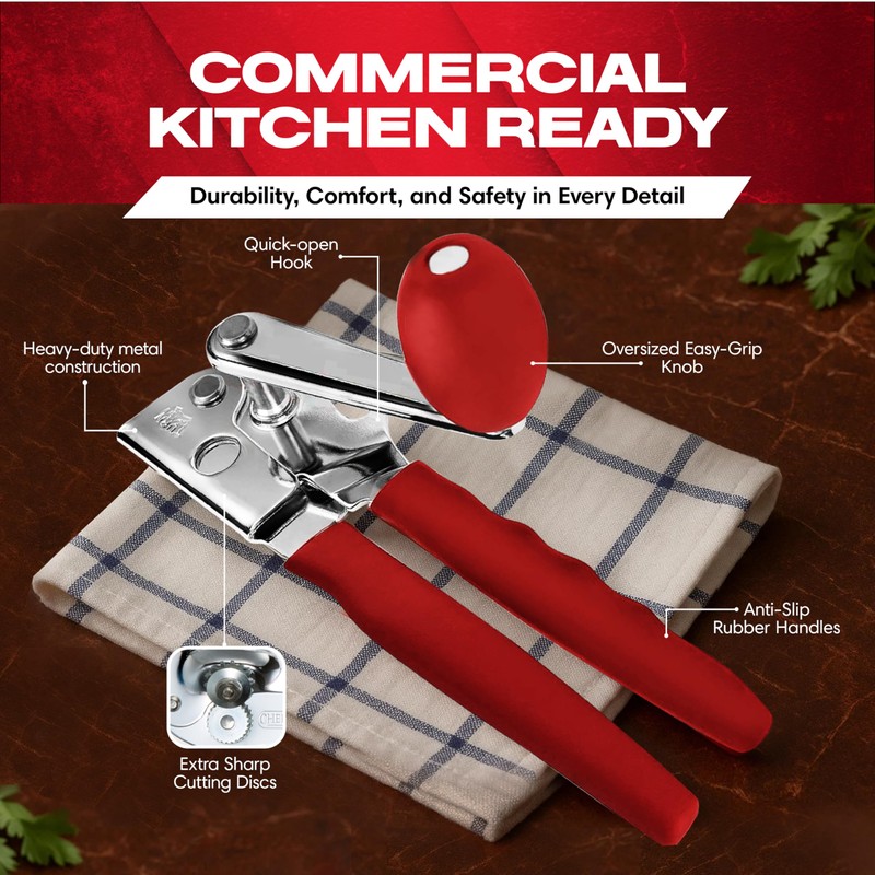 Chef Master Commercial Can Opener Heavy Duty - Manual Hand