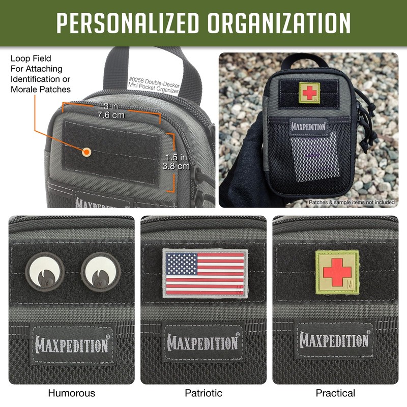MAXPEDITION Double-Decker Mini Pocket Organizer (4” x 2.5” x 6”)