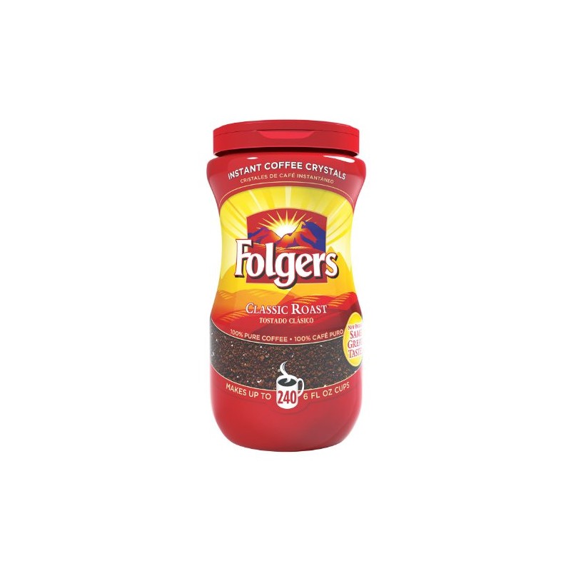 Folgers Coffee Classic Roast 100% Pure Instant 16oz (Pack of