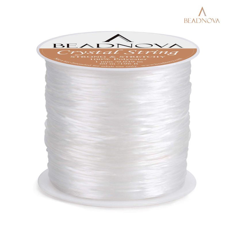 BEADNOVA 1mm Elastic Stretch Crystal String Cord for Jewelry Making
