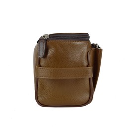Neceser de piel para hombre | Sobaquera para viaje resistente a derrames | Bolsa de aseo con organizador para artículos de higiene personal | Bolso de mano para caballero Llompart LL6006 Café Rojizo