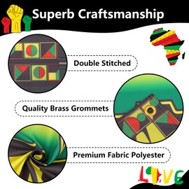 Arosche - Banner grande para el mes de la historia negra de 72 x 48 pulgadas, decoraciones de historia afroamericana con texto en inglés «I Am Black History Banner » Suministros de fiesta, fondo de fotografía para interiores y exteriores, patio, fiesta d