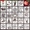 24PCS Christmas Stencils 3 x 3 Inch Reusable DIY Craft