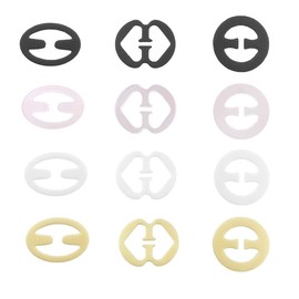 Bra Strap Clips, 12 Pieces Bra Strap Connector Clip Bra Non-Slip Holder Bra Cross Back Clips Bra Underwire Converter for Women Invisible Bra Straps