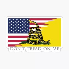 ModernWorksGraphix Don't Tread On Me USAvinyl Sticker Laptop Window  Gadsden Flag 2nd Guns