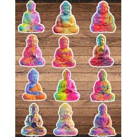 Unbranded Hypercolor Meditation Die Cut Stickers Set Scrapbooking Laptop WaterBottle