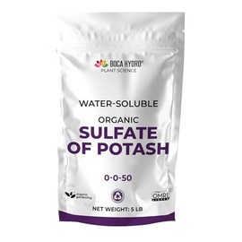 Boca Hydro Organic Sulfate of Potash 0-0-50 Water Soluble Plant Food for All Plants, Vegetables, Flowers and Trees. (5 Lb)