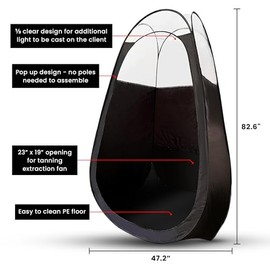 Tienda de campaña grande de lujo para bronceado – Cabina de bronceado portátil con ventana transparente, apertura de ventilador de extracción, fácil d