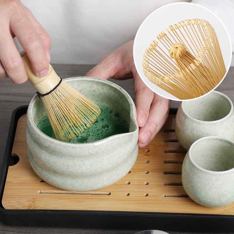 MAKOUYU 12 Pcs Matcha whisk Set,15 OZ,Japanese Matcha Set,With 2