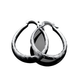 Yuren 925 Sterling Silver Textured hoop Earrings Eardrop for Women Girls Fashion Jewelry, Large, Sterling Silver Crystal Cubic Zirconia