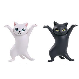 Molishan Cute Cat Pen Holder - Kawaii Room Office Work Decor, Funny Desk Accessories Gift For Friends Family 2pcs