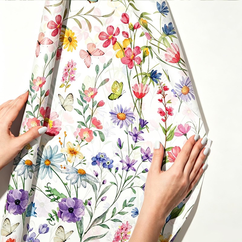 100 Sheets 20x14 Inch Floral Tissue Paper for Bouquets and