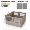 Birodeko 10x12 Gazebo Sidewall Curtains, 4-Panel Waterproof Mesh Window