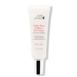 100% PURE Coffee Bean Caffeine Eye Cream Refresh & Hydrate Under Eye Treatment Reduce Puffiness, Dark Circles, Wrinkles with Green Tea, Rose Hip, Vitamin E - Youthful Vibrant Eyes - Vegan - 1 oz