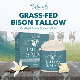 Beef Tallow Salve – All Natural Grass Fed Beef Tallow & Honey All Purpose Balm – Moisturizing Body Salve Great for Eczema, Cracked, Dry, Itchy, Irritated Skin – Skin Repair Skincare Made in USA