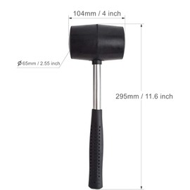 Utoolmart 20 Ounce Rubber Mallet Hammer 65mm Diameter with Anti-Slip PVC Coated Handle Tool for Floor Installation