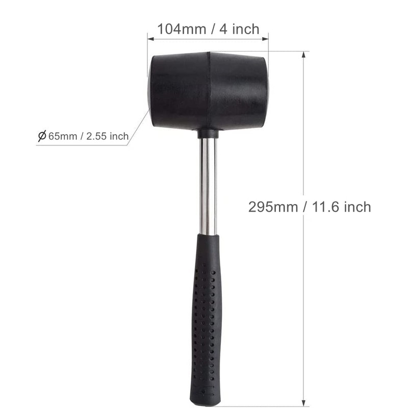 Utoolmart 20 Ounce Rubber Mallet Hammer 65mm Diameter with Anti-Slip