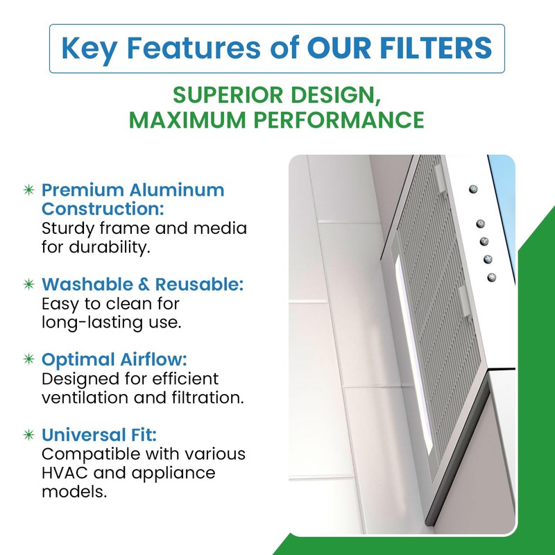 Replacement Aluminum Pre/Post Filter- 11-3/4 X 21-3/8 X 7/8 -