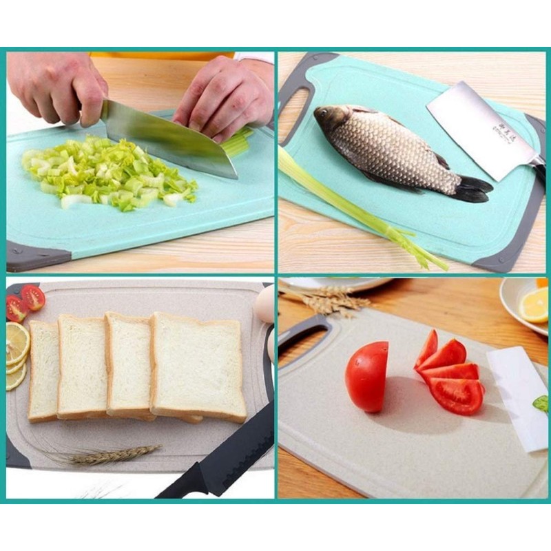 FLYINGSEA Cutting Boards For Kitchen, Anti-Skid Eco-Wheat Straw Cutting Board