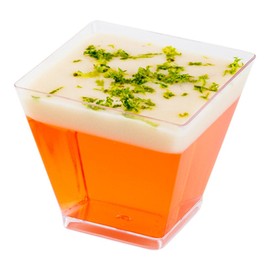 Restaurantware 2 Ounce Mini Kova Cups 20 Square Small Appetizer Cups - Lids Sold Separately Heavy-Duty Clear Plastic Parfait Cups Serve Mousse Puddings Or Samples For Weddings Or Parties