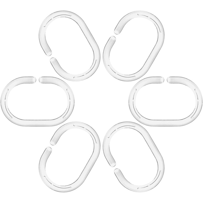 Plastic Shower Curtain Rings Hooks for Bathroom Shower Window Rod