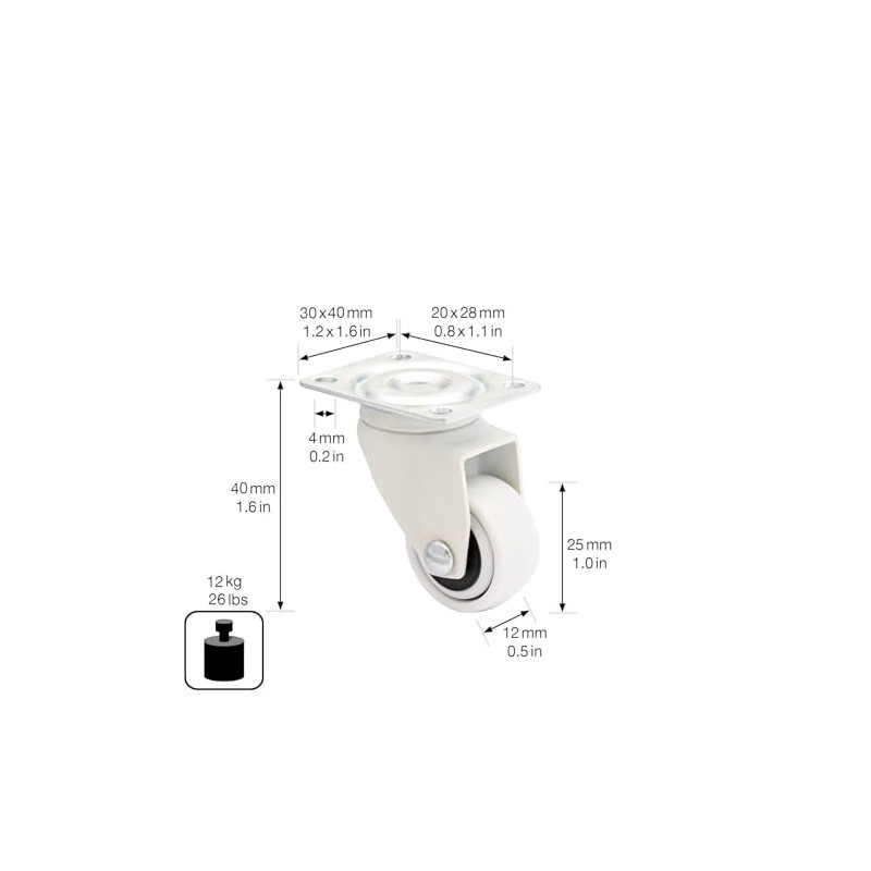 WAGNER Design - 3C - 01222601 Swivel Castor / Furniture